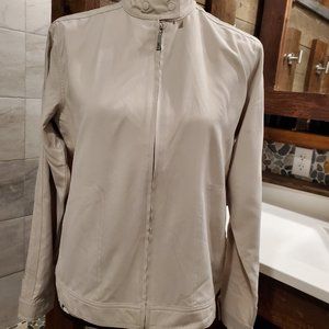 NY Jeans Co Tan Zip Lightweight Jacket Small